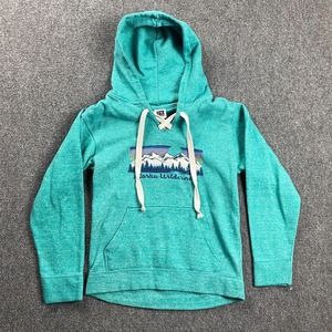 Lone Rock Hoodie Womens Small Blue Alaska Wilderness Cotton Blend Adults‎